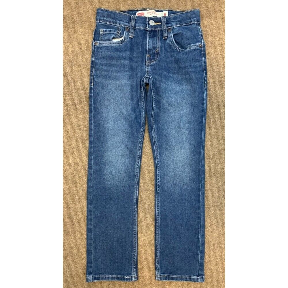 Levis 511 Jeans Boys 8 Slim Fit Straight Leg Performance Stretch Whiskered Denim